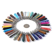 Load image into Gallery viewer, Justinstones 12pcs Big Semi-Precious Gemstone Crystal Healing Hexagonal Point Pendant Bead
