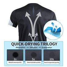 Load image into Gallery viewer, visionreast Men's Sports T-Shirt Stretch Tee Short Sleeve Raglan Sleeve Running Gym Bodybuilding Athletic Tee Shirts
