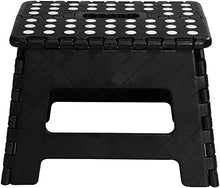 Load image into Gallery viewer, Utopia Home Foldable Step Stool for Kids - 11 Inches Wide and 8 Inches Tall - Holds Up to 300 lbs - Lightweight Plastic Folding Step Stool for Kids, Kitchen, Bathroom &amp; Living Room (Black, 1)
