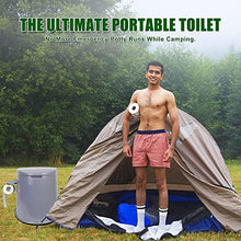 Load image into Gallery viewer, MaMahome Portable Toilet Camping Toilet, Upgraded Travel Toilet, with Detachable Inner Bucket and Detachable Toilet Paper Holder, Detachable Toilet Paper Holder (Gray), Large, (D-1PC-Grey)

