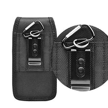 Load image into Gallery viewer, Takfox Phone Holster for Samsung Galaxy S21 Ultra S22 Plus S20 S10+S9 S8 Note 20,A01 A11 A21 A51 A71 A13 A02S A12 A32,K51 Stylo 6 Nylon Cell Phone Belt Clip Holster Carrying Pouch w Card Holder,Black
