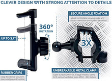 Load image into Gallery viewer, Metal Bike &amp; Motorcycle Phone Mount - for Any Smartphone (iPhone 11 Pro, Xr, Xs Max, S20). Unbreakable Handlebar Cell Phone Holder for Bike &amp; Bicycle
