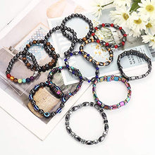 Load image into Gallery viewer, THUNARAZ 12Pcs Hematite Bracelet Set for Men Women Magnet Stone Bracelet Anxiety Bracelet Relief Magnetic Therapy Bracelet

