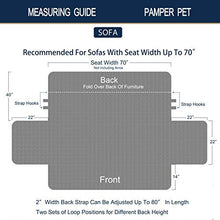 Load image into Gallery viewer, Brilliant Sunshine Gray Heart Love Patchwork, Reversible Large Sofa Protector for Seat Width up to 70", Furniture Slipcover, 2" Strap, Couch Slip Cover for Pets, Kids, Dogs, Cats, Sofa, Gray
