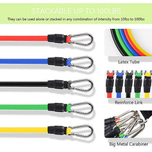Load image into Gallery viewer, CoutureBridal 11 Pack Resistance Bands Set, Exercise Elastic Bands,Portable Home Workouts Accessories for Resistance Training Gym Physical Therapy Yoga Pilates
