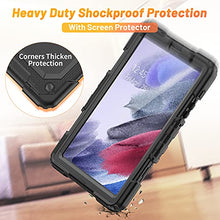 Load image into Gallery viewer, HXCASEAC Samsung Galaxy Tab A7 Lite Case 2021 with Screen Protector Pencil Holder, Heavy Duty Shockproof Cover, 360 Rotating Stand &amp; Hand Strap for Tab A7 Lite 8.7 Inch Case SM-T220/T225/T227, Black
