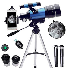 Load image into Gallery viewer, ToyerBee Telescope for Kids&amp;Beginners, 70mm Aperture 300mm Astronomical Refractor Telescope(15X-150X), Portable Travel Telescope for Adult with A Finder Scope, A Phone Adapter&amp; A Wireless Remote
