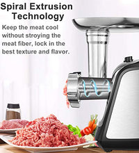 Load image into Gallery viewer, Electric Meat Grinder, Aobosi 3-IN-1 Meat Mincer &amp; Sausage Stuffer,【1200W Max】Sausage &amp; Kubbe Kits Included, 3 Grinding Plates,Dual Safety Switch, Stainless Steel Housing
