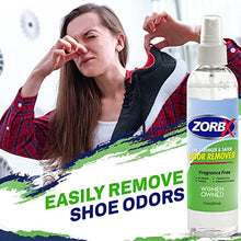Load image into Gallery viewer, ZORBX Strong Odor Remover Spray - Unscented Odor Eliminator Spray for Pet, Urine, and Shoe | Stronger Deodorizer Spray, Pack of 4 (7.5 Oz Each)
