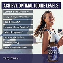 Load image into Gallery viewer, Nascent Iodine Supplement 400 Servings, Glass Bottle, Vegan, 1800 mcg - 600 mcg per Drop - Pure, Clear Color - Supports Thyroid Health, Energy, Immunity &amp; Metabolism (2 oz.)
