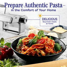 Load image into Gallery viewer, Nuvantee Pasta Maker Machine,Manual Hand Press,Adjustable Thickness Settings,Noodles Maker with Washable Aluminum Alloy Rollers and Cutter, Perfect for Spaghetti,Fettuccini, Lasagna
