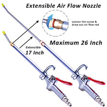 Load image into Gallery viewer, High Volume Powerful Industrial Air Blow Gun with 14-21 Inch Extensible Stainless Steel Air Flow Nozzle,Pneumatic Air Compressor Accessories Tool Dust Air Blower Gun-Extended to 26 Inch Total Size
