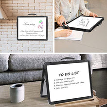 Load image into Gallery viewer, Small Dry Erase White Board 16" x 12" Portable Foldable Magnetic Double-Sided,Personal Desktop Tabletop Whiteboard Easel for Office, Home, School (Black)
