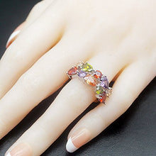 Load image into Gallery viewer, Vanessa Multi Gemstone Jewelry Sets for Women, Sparkling Garnet Amethyst Morganite Peridot Topaz Gifts for Her (10#Ring)
