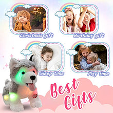 Load image into Gallery viewer, Athoinsu Light up Stuffed Husky Puppy Dog Soft Plush Toy with Magic LED Night Lights Valentine's Day Birthday for Toddler Kids, 8''
