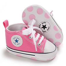 Load image into Gallery viewer, Tutoo Unisex Baby Boys Girls Star High Top Sneaker Soft Anti-Slip Sole Newborn Infant First Walkers Canvas Denim Shoes
