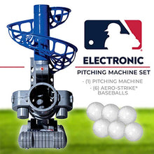 Load image into Gallery viewer, Franklin Sports MLB Electronic Baseball Pitching Machine - Includes Six Plastic Baseballs, Silver/Blue (6696S3)

