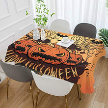 Load image into Gallery viewer, ALAZA Happy Halloween Spooky Pumpkin Tablecolth Table Cover for Party Dining Room Kitchen Decor,60 X 108,Stain and Wrinkle Resistant Washable Rectangle Table Cloth
