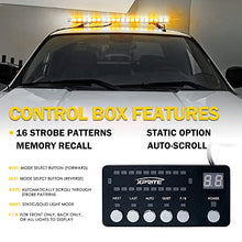 Load image into Gallery viewer, Xprite 48 Inch LED Rooftop Emergency Strobe Warning Lights Bar w/Adjustable Mounting Brackets, for Vehicles, Security, Law Enforcement, Snowplow, Tow Trucks, Crane, Construction Cars - White Amber

