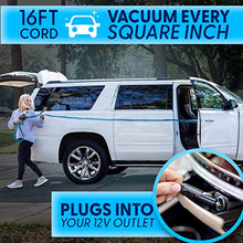 Load image into Gallery viewer, Portable Car Vacuum Cleaner: High Power Corded Handheld Vacuum w/ 16 foot cable - 12V - Best Car &amp; Auto Accessories Kit for Detailing and Cleaning Car Interior
