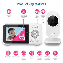 Load image into Gallery viewer, VTech VM819 Video Baby Monitor with 19Hour Battery Life 1000ft Long Range Auto Night Vision 2.8” Screen 2Way Audio Talk Temperature Sensor Power Saving Mode and Lullabies, White
