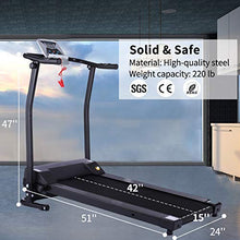 Load image into Gallery viewer, FUNMILY Electric Folding Treadmill for Home Workout, Ultra-Quiet &amp; Shock-Absorbant, Portable Exercise Running Machine for Small Spaces with 12 Programs &amp; LCD Screen (Black)
