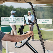 Load image into Gallery viewer, Roykaw Golf Cart Phone Mount Holder for iPhone/Galaxy/Google Pixel &amp; GPS SkyCaddie SX400, SX500 - Upgrade One-Handed Pick and Place, Won't Fall Out
