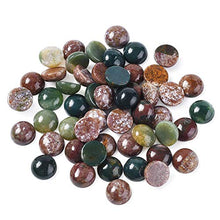 Load image into Gallery viewer, Kissitty 50Pcs Natural Indian Agate Flat Back Gemstone Cabochons 10mm Half Round/Dome Cab Chakra Energy Healing Power Stone for DIY Jewelry Making

