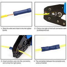 Load image into Gallery viewer, ELECFUN 200pcs 10-22AWG Assorted Butt Splice Crimp Connectors, Insulated Electrical Straight Wire Terminal Connectors
