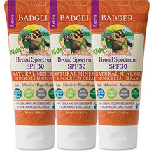 Load image into Gallery viewer, Badger - SPF 30 Kids Sunscreen Cream with Zinc Oxide for Face and Body, Broad Spectrum &amp; Water Resistant Reef Safe Sunscreen, Natural Mineral Sunscreen with Organic Ingredients 2.9 fl oz (3 pack)
