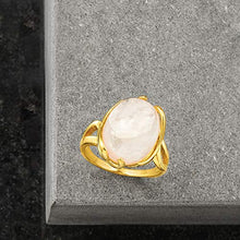 Load image into Gallery viewer, Ross-Simons Moonstone Twisted Ring in 18kt Gold Over Sterling
