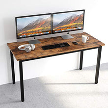 Load image into Gallery viewer, IRONCK Computer Desk, 55" Office Desk with 0.7" Thicker Tabletop, 1.6" Sturdy Metal Frame, Simple Study Writing Table, Industrial Style Gaming Desk Table for Home Office Vintage Brown
