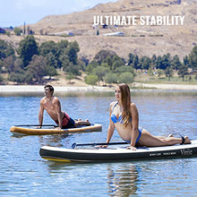 Load image into Gallery viewer, Viniie Inflatable Stand Up Paddle Board with Accessories of Backpack, 2 Bags, Floating Paddles, 2 Fins, Leash, and Double Action Hand Pump All-Around SUP for Yoga, Fishing, Tour
