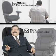 Load image into Gallery viewer, Big &amp; Tall Heavy Duty Executive Chair 500 Lbs Heavyweight Rated Black PU Leather Task Rolling Swivel Ergonomic Executive Office Chair with Lumbar Support Armrest for Study Meeting Room
