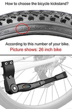 Load image into Gallery viewer, TOPCABIN Bicycle Adjustable Aluminium Alloy Bike Bicycle Kickstand Side Kickstand Fit for 22" 24" 26"- Black
