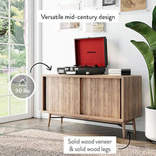 Load image into Gallery viewer, Nathan James Liam Modern Mid-Century TV Stand, Media Console or Entertainment Cabinet with Sliding Doors, Reclaimed Oak/Black

