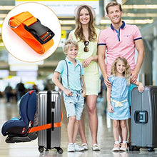 Load image into Gallery viewer, 2 Pieces Car Seat Travel Belt, Adjustable Car Seat Travel Strap to Convert Kid Car Seat, Carry-on Luggage into Airport Car Seat Stroller &amp; Carrier Belt Safe Travel Solution (Orange)
