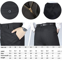 Load image into Gallery viewer, Andongnywell Men's High Rise Skinny Stretchy Pants Slim Fit Slacks Tapered Trousers with Hidden Waist (Dark Gray,30)
