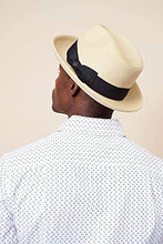 Load image into Gallery viewer, Pineapple&amp;Star Genoa Fedora Bucket Sun Straw Beach Hat Fine Braid UPF50+ Unisex (Small, Beige_BowBK)
