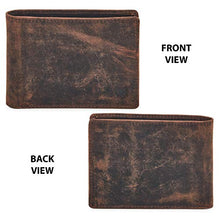 Load image into Gallery viewer, Real Leather Mens Bifold Wallet RFID Blocking Slim Minimalist Front Pocket - Thin &amp; Stylish with ID Window (Crazy Horse, Cognac)
