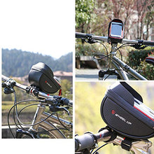 Load image into Gallery viewer, Emoly-r1 Bike Phone Mount Bags - Premium Bicycle Front Frame Bag, Waterproof Bike Pouch Bag with Headphone Hole for Smartphone Below 6 inch - Red
