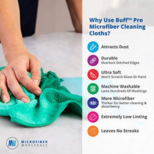 Load image into Gallery viewer, 12" x 12" Buff Pro Multi-Surface Microfiber Cleaning Cloths | Black - 12 Pack | Premium Microfiber Towels for Cleaning Glass, Kitchens, Bathrooms, Automotive, Supplies &amp; Products
