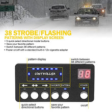 Load image into Gallery viewer, Xprite LED Rooftop Strobe Beacon Lights, Magnetic Base Emergency Traffic Hazard Warning Caution Lightbar w/ 38 Flashing Modes &amp; Controller, for Construction Vehicles Snowplow Mail Trucks - White Amber
