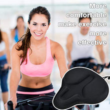 Load image into Gallery viewer, DAWAY C9 Comfortable Exercise Bike Seat Cover - Extra Large Wide Foam &amp; Gel Padded Bicycle Saddle Cushion for Women Men, Fits Spin, Stationary, Cruiser Bikes, Indoor Cycling, Soft
