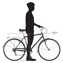 Load image into Gallery viewer, Schwinn Wayfarer Adult Bike Hybrid Retro-Styled Cruiser, 18-Inch/Medium Steel Step-Over Frame, 7-Speed Drivetrain, Rear Rack, 700C Wheels, Blue
