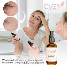Load image into Gallery viewer, Natural Vitamin A Retinol Serum 2.5%, XL 2 oz. Bottle – Anti-Aging Serum + Vitamin E Oil, Jojoba Oil, Witch Hazel – Hyaluronic Acid Serum for Face Fades Wrinkles, Dark Spots, Damage by Eva Naturals
