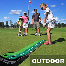 Load image into Gallery viewer, Golf Putting Green Mat with Auto Ball Return,Golf Practice Training Aid,Extra Long 9.84Feet,Pro Indoor/Outdoor Putting Green with 12 Bonus Balls Foldable Golf Mats
