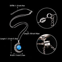 Load image into Gallery viewer, BriLove 925 Sterling Silver Necklace for Women -"Taurus" Galaxy Constellation Zodiac Horoscope Astrology 12 Crescent Moon Glass Bead Pendant Necklace
