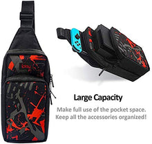 Load image into Gallery viewer, Travel Bag for Nintendo Switch AOPUTTRIVER Nintendo Switch Storage Backpack, Protective Storage Sling Backpack Shoulder Bag for Nintendo Switch, Dock, Joy-Con Grip&amp;Switch Accessories, iphone and iPad
