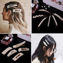Load image into Gallery viewer, 12 Pcs Pearl Hair Clips Large Hair Clips Pins Barrette Ties Hair for Women Girls Elegant Handmade Fashion Hair Accessories Pearl Hair Clips for Party Wedding Daily
